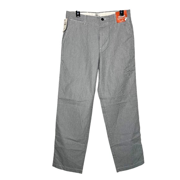 Dockers Pacific Field‎ Khaki Classic Fit Flat Front Pants 30x30 Striped Casual - Picture 1 of 12